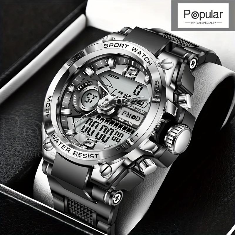 Reloj de Pulsera Militar Digital para Hombre de Acero LED Cuarzo Reloj Deportivo Hombre Relojes Grandes Hombre Relogios Masculino