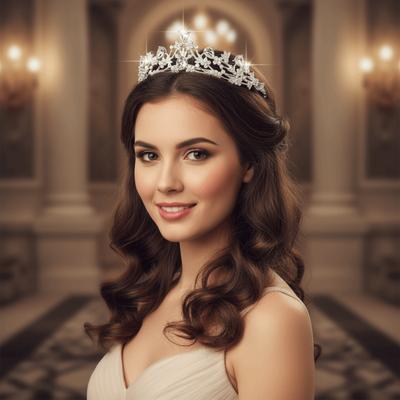 Beautiful Luxury Baroque Pageant Crown Rhinestone Sparkling Bridal Crown Silver Headwear Queen Princess Tiara Birthday