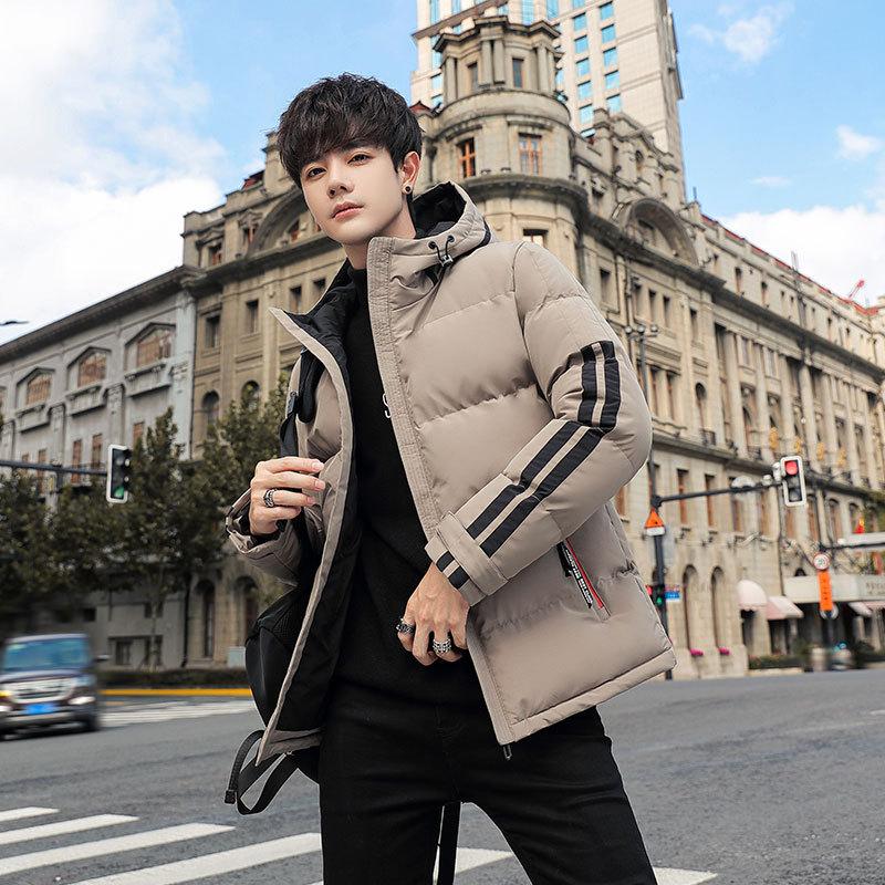 Winter neue Herren-Baumwoll-gefütterte Jacke Daunenjacke verdickte koreanische Version des Trends Baumwoll-gefütterte Jacke Brotanzug Kapuzenmantel Männer