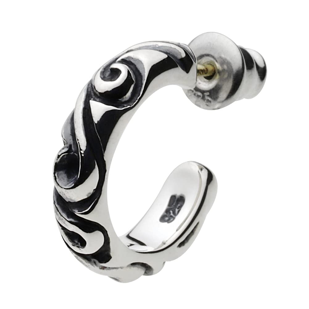 

Scroll Arabesque Earrings 18K Gold Post 925 Silver fe0103 [Figmart] [Silver Accessories] срібний