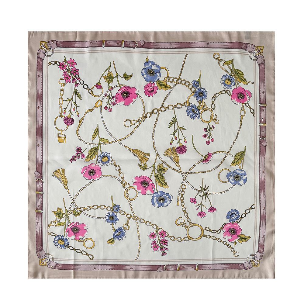 Korean version of simple 71 * 71 spring and summer small square scarf silk scarf female imitation silk square scarf temperament versatile silk scar
