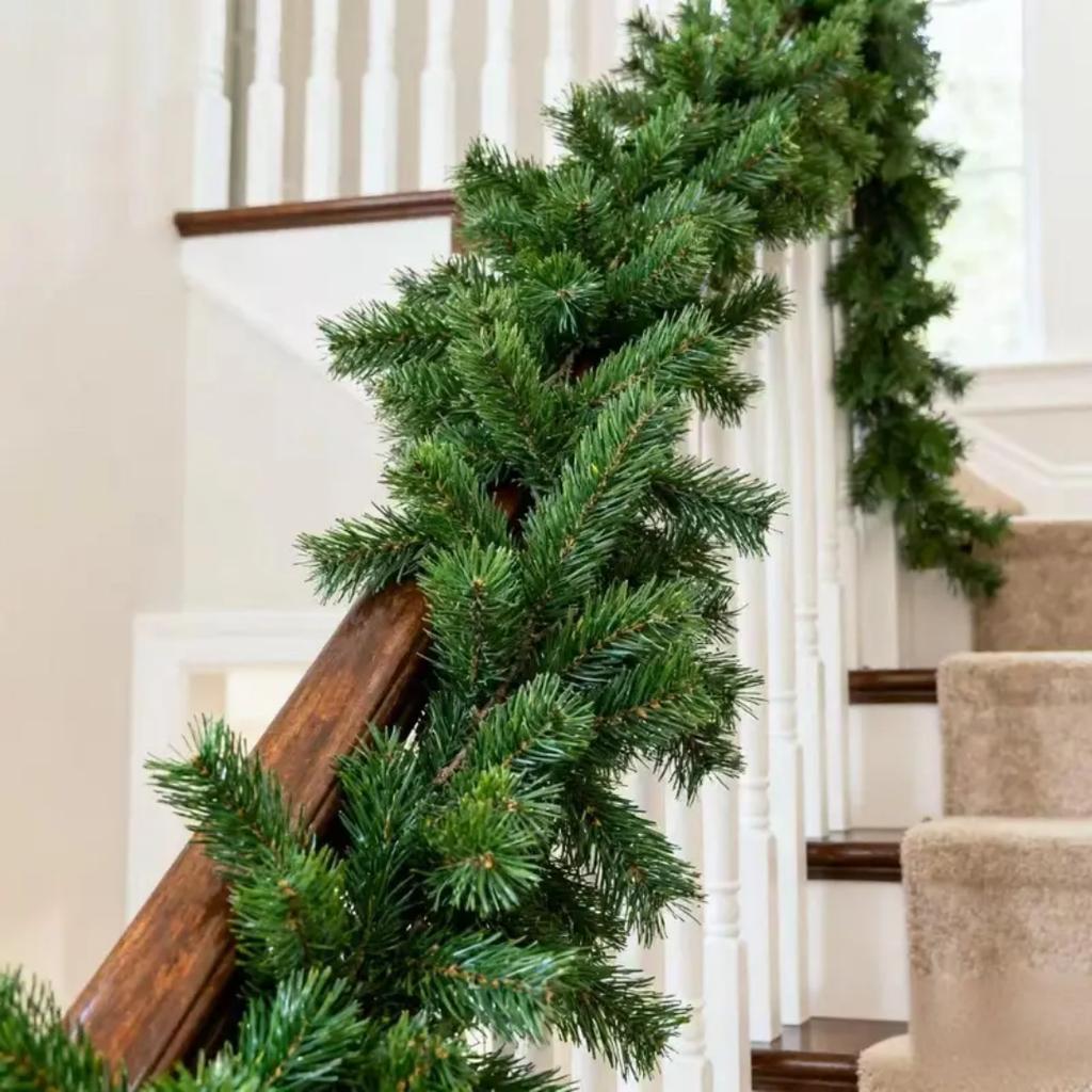 Artificial Christmas Pine Tree Garland Winter Decorations, Holiday Christmas Decorations, Mantel Decorations, Porch Fences