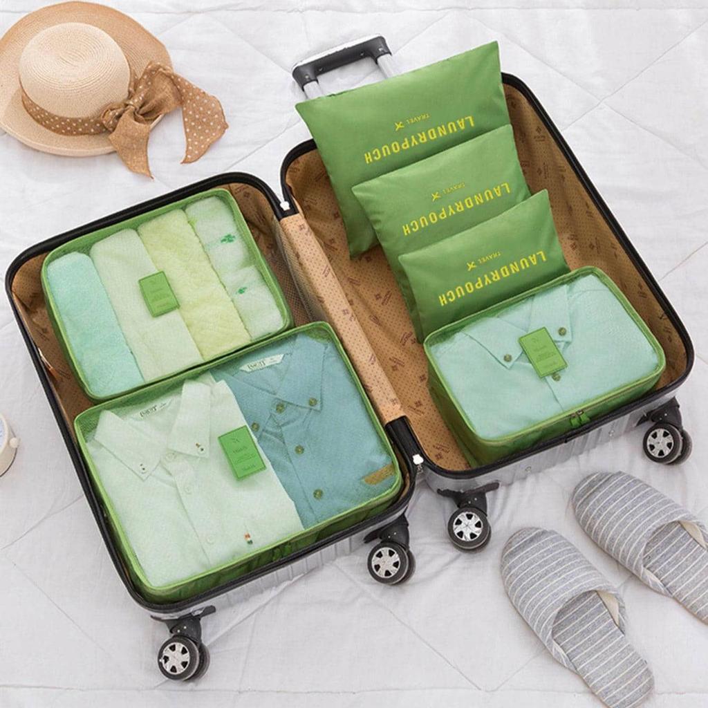6 Pieces Travel Storage Bag Large Capacity Luggage Clothes Sorting Organizer Set Suitcase Pouch Case Shoes Packing Cube Bag
