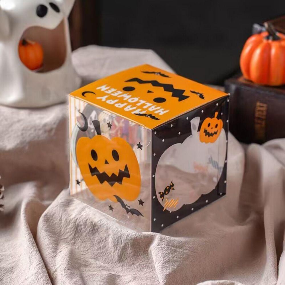 10Pcs Non Candy Snack Packaging Box Cartoon Ghost House Cookie Box  Themed Party Supplies