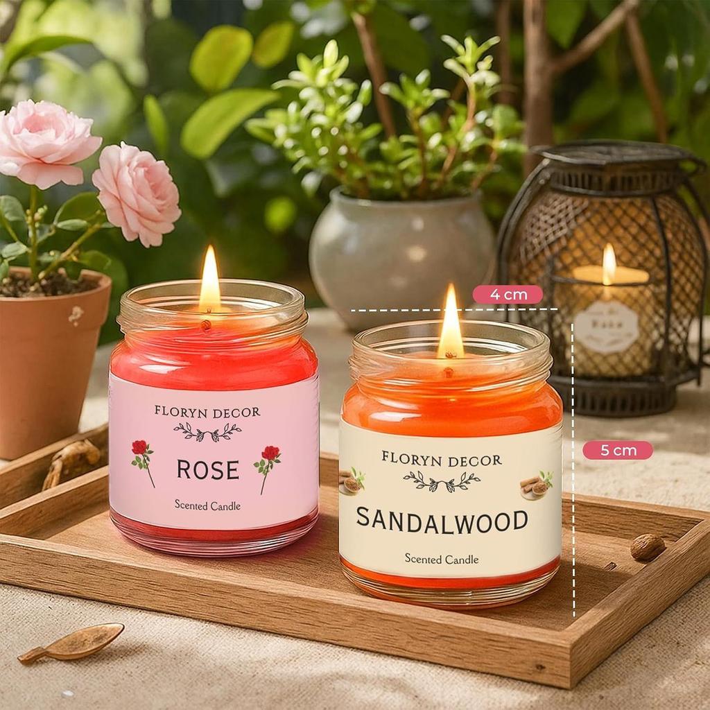 Floryn Decor Jar Scented Candles Gift Set | Scented Candle Set of 12 | Highly Fragranced Candles