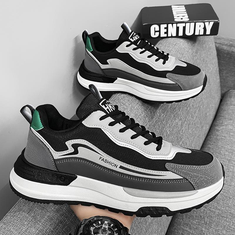 

Fashion mesh breathable men s Forrest Gump casual sports shoes autumn new youth lightweight running shoes tide 44 чорний колір сірий