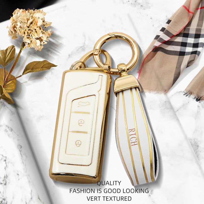 Luxuriöses goldenes Rand-Fernbedienungs-Autoschlüsselgehäuse mit vollständiger Abdeckung für GAC Trumpchi GS4 M6 GS5 GA8 GS8 GA6 GS7 M8 GS3 GA4 Auto