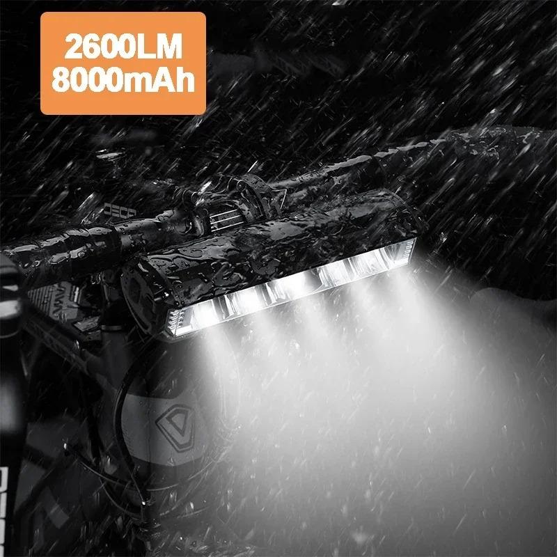 Cycling Flashlight High Bright Bicycle Headlight 8000 MAh Road Mountain Bike Front Light Bicycle Handlebar Headlamp MTB Lantern