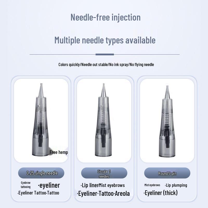 Disposable Tattoo Needle Holder with Integrated Single U-Shaped Screw-On Needle for Microblading, Eyebrow, Eyeliner, and Lip Tattooing
