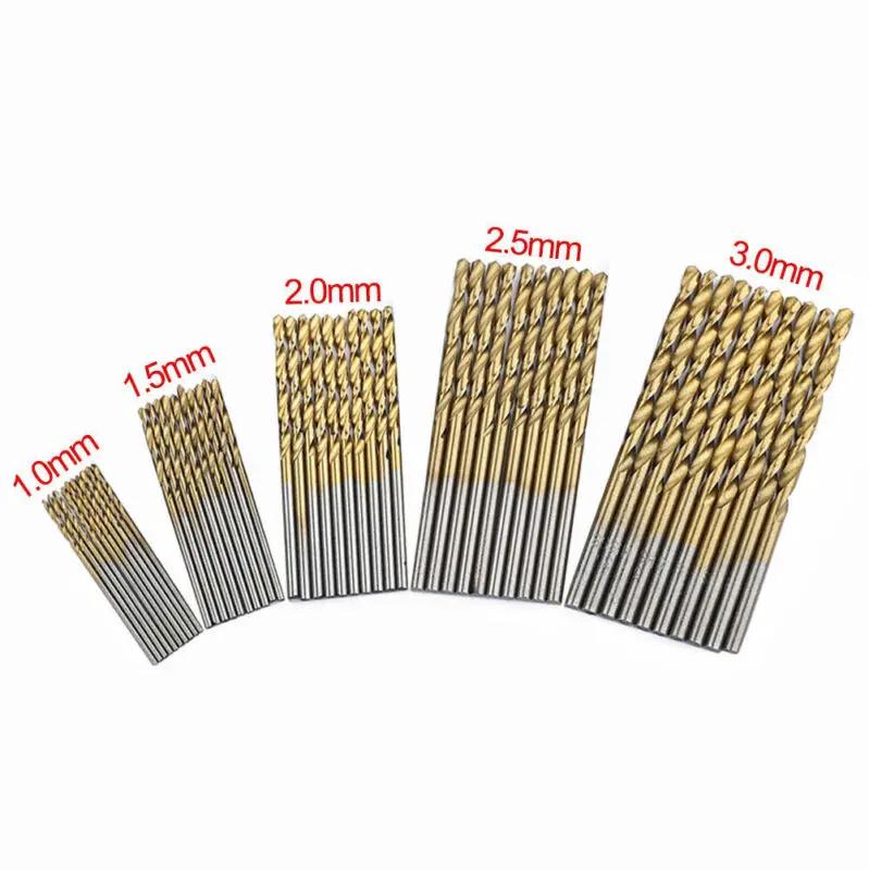 

13-99PCS 1.5-6.5mm Hex Shank Titanium Coated HSS Drill Bit Set for Wood/Plastic/Aluminum Metalworking Tools