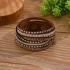 Trendy Colorful Leather Bracelet for Women Men Boho Metal Tube Multilayer Wrap Wide Charm Bracelets Creative Party Jewelry