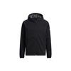 Softshell Jkt Outdoor Sports Solid Color Logo Fleece Lined Hooded Jacket Black Men's H13799
