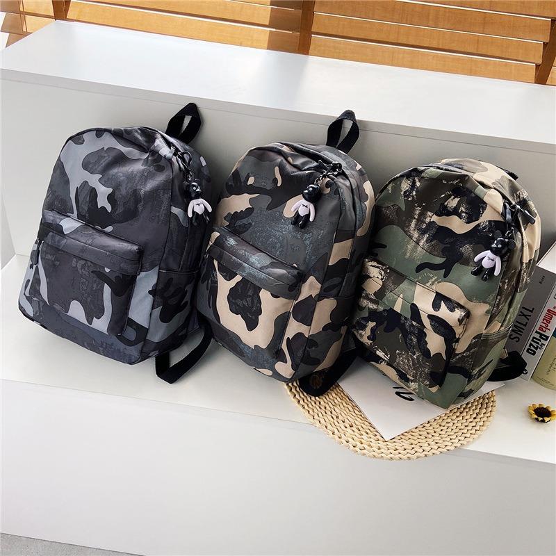 Unisex casual backpack fashionable new nylon cloth camouflage wear-resistant waterproof large-capacity backpack women