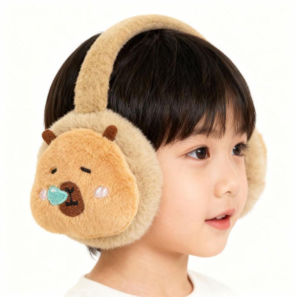 Thicken Capybara Plush Earmuffs Windproof Cute Ear Cover Kawaii Winter Ear Warmer  Children's Gifts