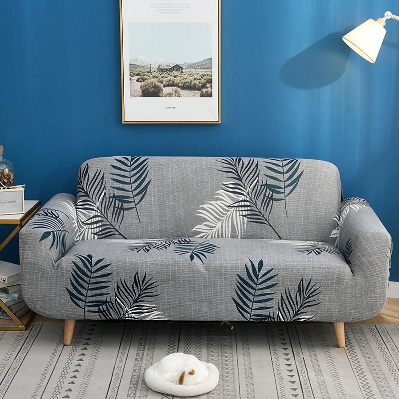 Geometric Plant Print Leisure Sofa Cover L Shape 1/2/3/4 Seat Small Sofa Sofa Cushion Kids Sofa Armchair Straight Sofa Cover