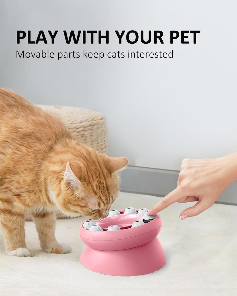 CozyOasis Cat Educational Toy, Food Treats, Solitaire Play, Popular Cat Toy, Pet Feeding, IQ Boost, Smell Training, Exercise Relief (Pink)