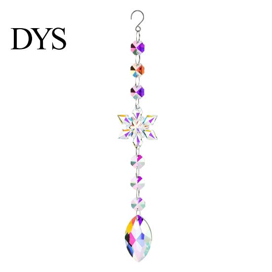 Decorative Balcony Suncatchers Faux Crystal Sun Catcher, Hanging Prism Suncatcher, Snowflake Rainbow Maker Pendant Decor for Home Window, Christmas