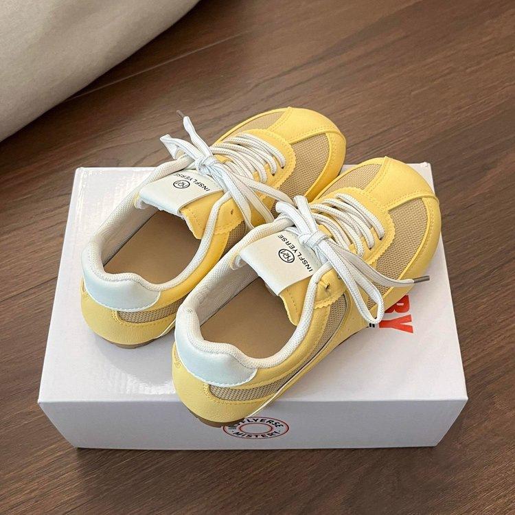 Dopamine Summer Soft-soled Retro German Training Women's Shoes 2025 New Popular Mesh Breathable Casual Niche Flat Baseplate Shoes