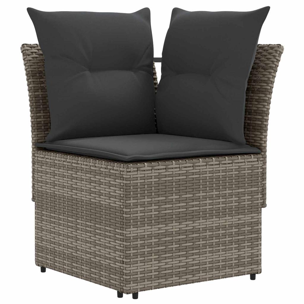 Garden Armchair Sofa with Corner Sofa 2 Pieces Gray and Dark Gray
