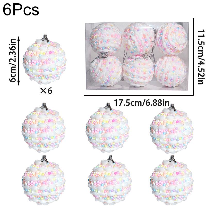 

6 шт./12 шт. Макарон Домашние подвесные шары Многоразовые Разноцветные Новогодние Рождественские шары Подвеска Рождественская елка 6 см B