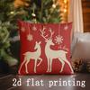 Christmas-Themed Decorative Pillow Covers With Deer Snowflakes Pattern Cushion Cover Suitable For Sofa Bedroom Car Pillow Cover