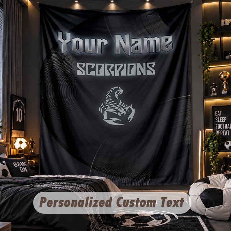 TapestryScorpions Custom Name Text Personalized Wall Hanging Tapestry Home Wall Decor