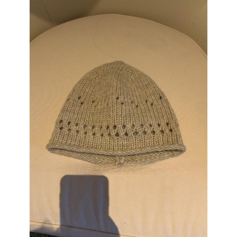 Korean Style Hollow Knitted Woolen Hat for Women Wool Blended All Match Face Showing Small Cold Hat Trendy for Men