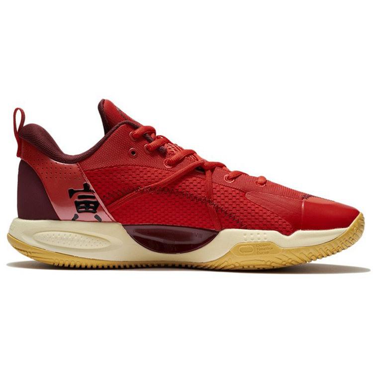 New LINING Speed 8 Basketball Shoes Men Low Top Fiery Red/Deep Chestnut Red ABPS003-5