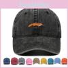 Fox Embroidered Cotton Baseball Hat With Curved Brim For Trendy Outdoor Outfits