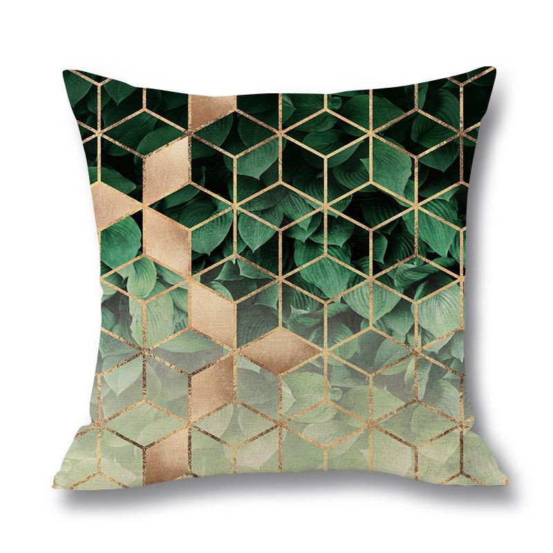 Home Colorful Geometric Digital Print Pillow Linen Cushion Waist Pillow Cover