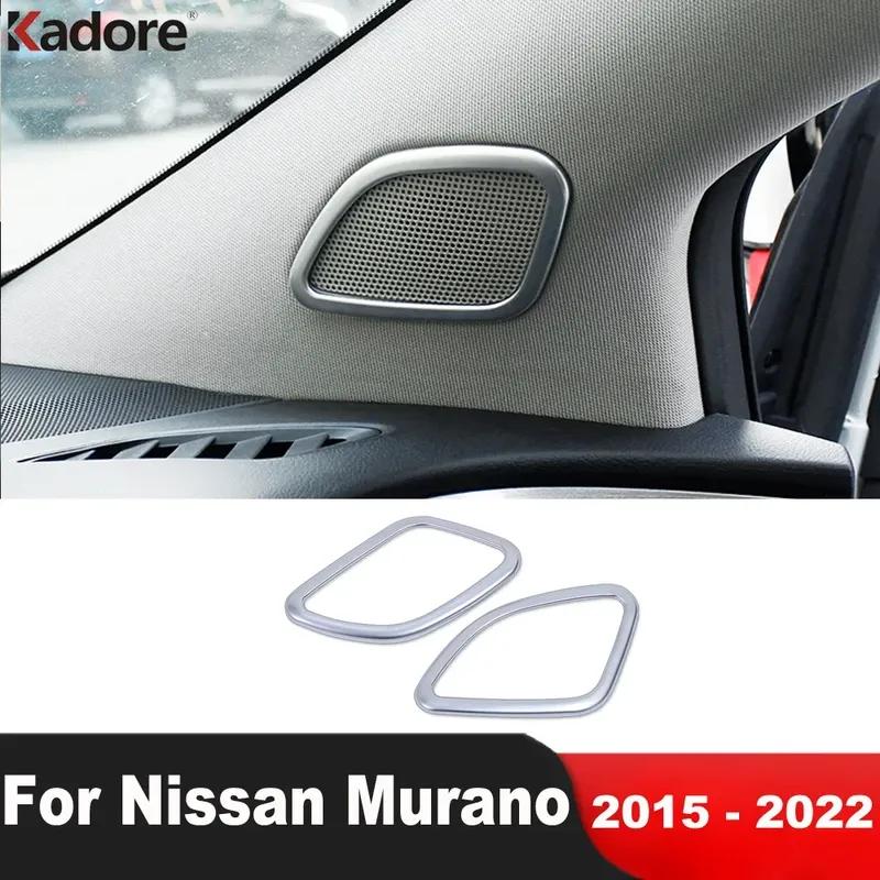 For Nissan Murano 2015-2017 2018     Matte Car Front Inner Door A Pillar Speaker Cover Trim Interior Accessories