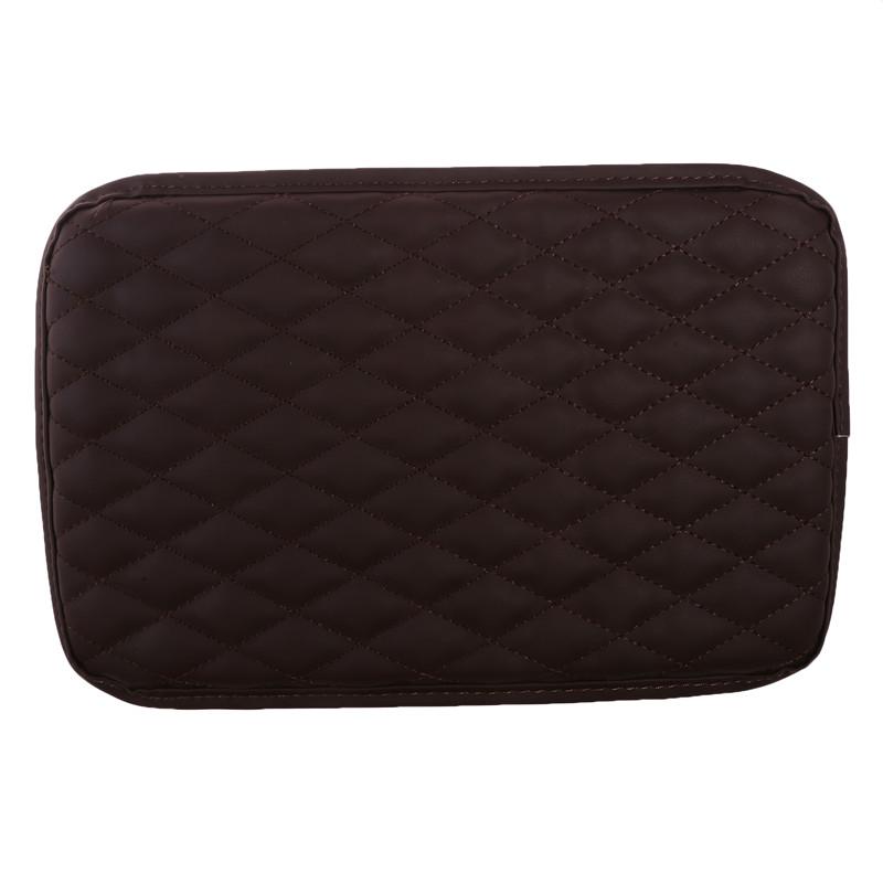 Car Armrest Cushion Universal Elbow Support Cushion Universal Arm Rest Box Cover Pad with Both Side Storage Bag PU Leather