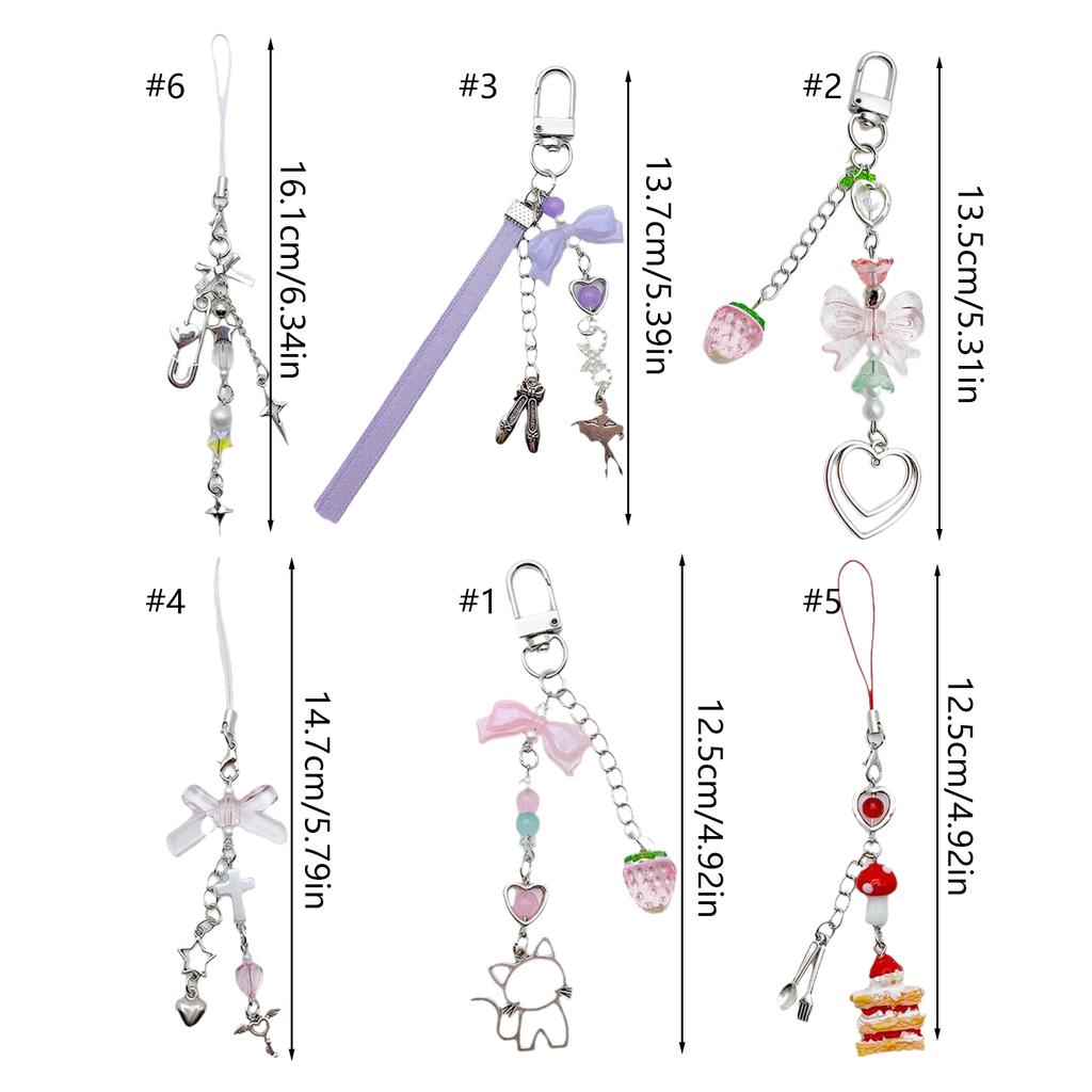 Stylish Beaded Keychain for Handbags Chic Acrylic Key Chain Keyrings Ornament Portable Bag Decorations for Travelers