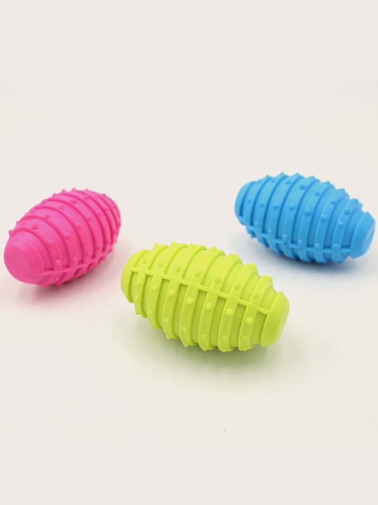 1pc Pet Small Dog Treats Rugby Ball Puppy Interactive Toy Ball Training Toy for Large Dog Chew Toy Tooth Cleaning Bite Ball