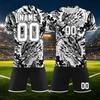 Anpassbares zweiteiliges Sporttrikot-Set mit kurzärmeligem Oberteil und Shorts, atmungsaktives Stoffmuster, Teamuniform