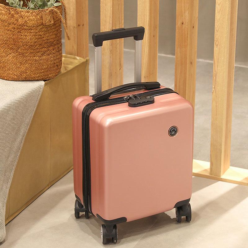 12" Compact Trolley Suitcase – Spring/West Air Travel Combo with Password Lock, Leather Exterior