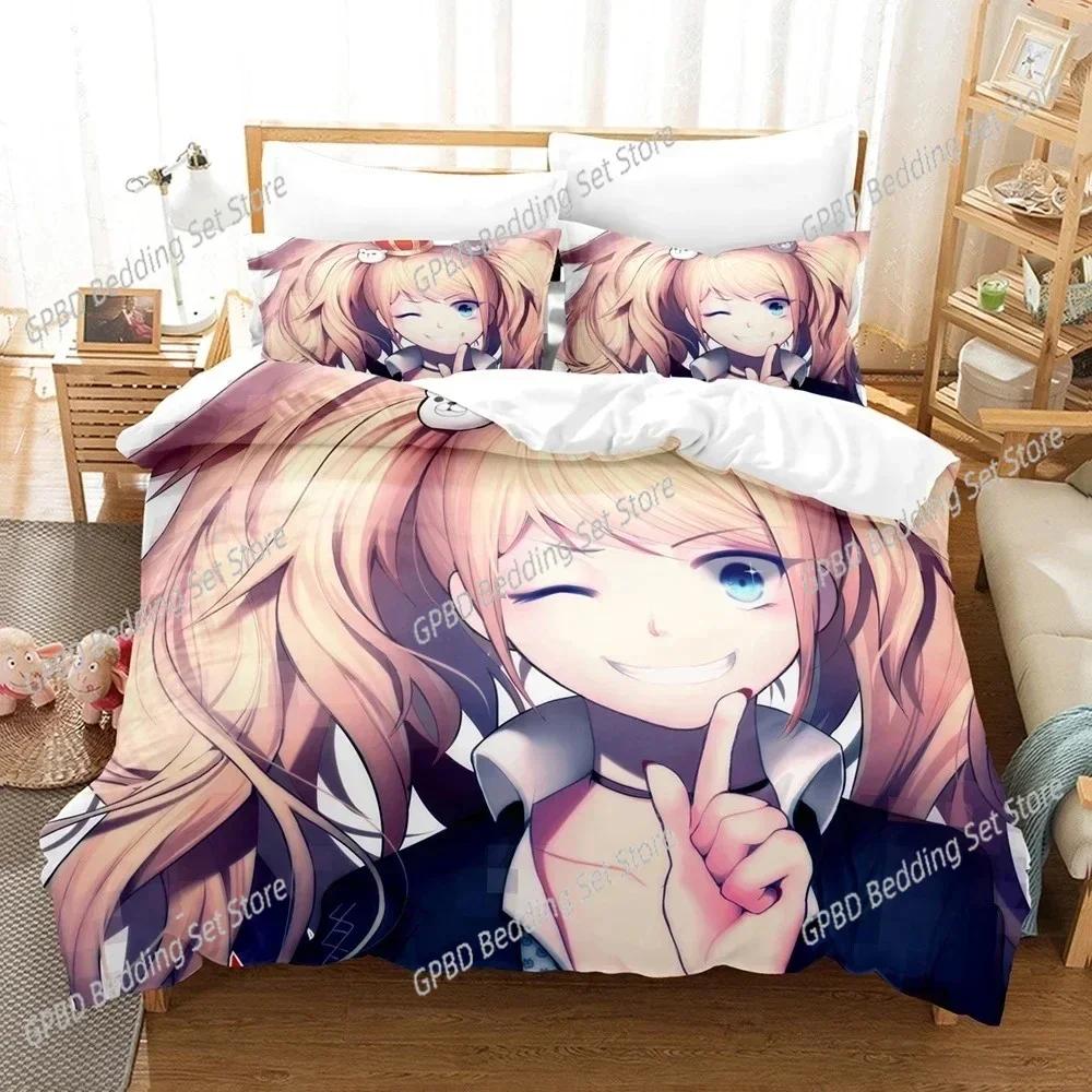 Luxury New 3D Print Anime Danganronpa Bedding Set,Duvet Cover Bed Set Quilt Cover Pillowcase,King Queen Twin Size Girls Adults