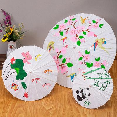 30/40/60/84CM DIY Ručne maľovaný papierový dáždnik v čínskom štýle Dekoratívny olejovo-papierový dáždnik s drevenou rukoväťou