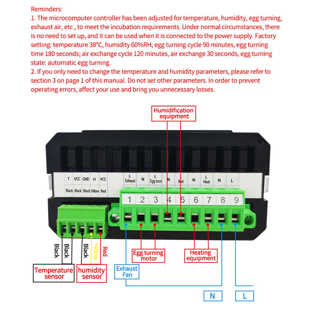 Incubator Controller Thermostat Full Automatic And Multifunction Egg Incubator Control System Temperature Humidity Controller