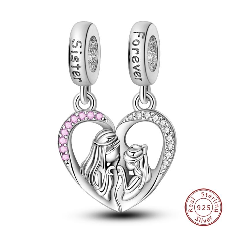 Original Copper Charms Beads Pendants Warm Family & Sunflower Heart Suitable For 3Mm Bracelets Diy Jewelry Making