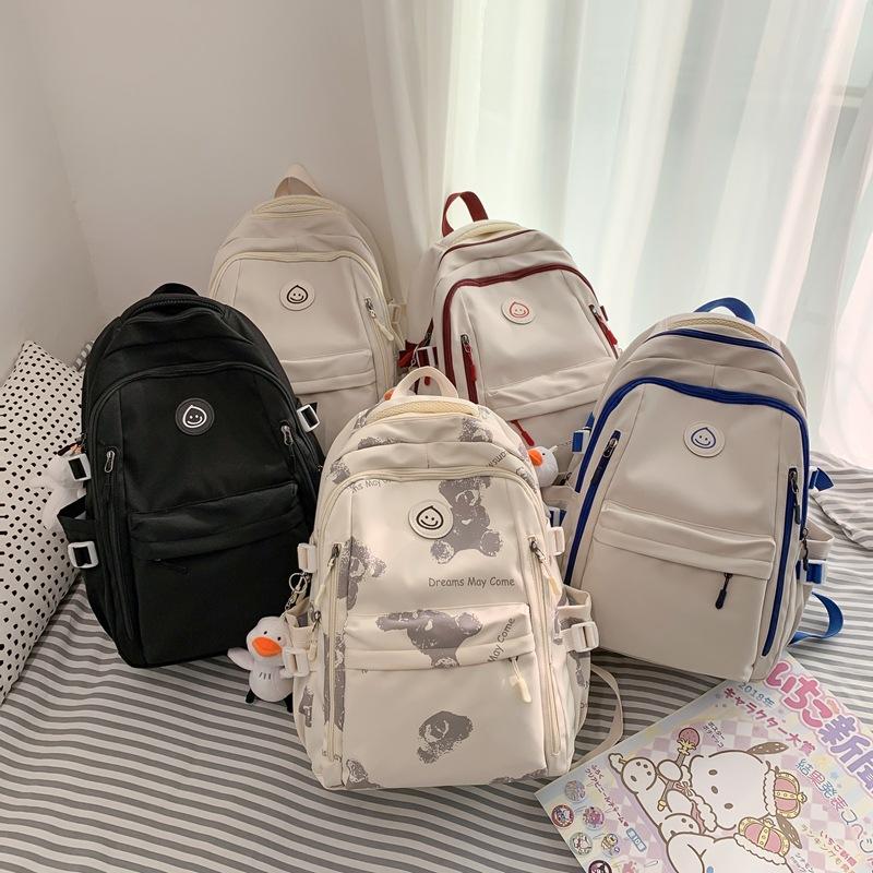 Schoolbag Casual Backpack 1011 Korean Version Simple and Versatile Middle School Student School Bag Female Japanese Men's and Women's Commuter Travel