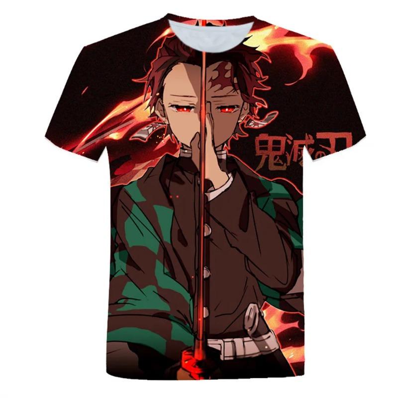 Boy Girl Unisex 3D Printed Demon Slayer T-Shirts Casual Harajuku Style Tshirt Streetwear Tops Summer Hot Japanese Anime Tee