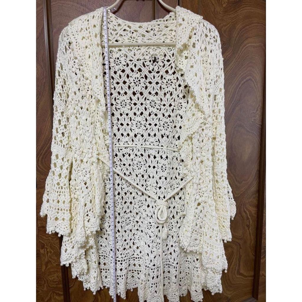 Used ALBA ROSA crochet lace gown cardigan