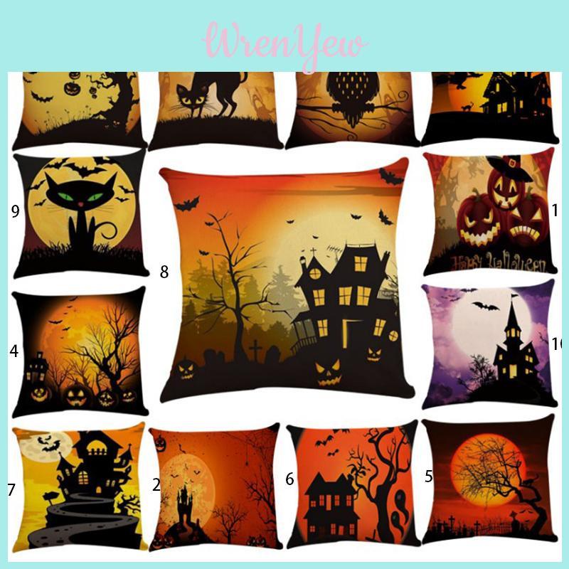 Premium Quality Fall Decor Pillow Case With Elegant Halloween Patterns