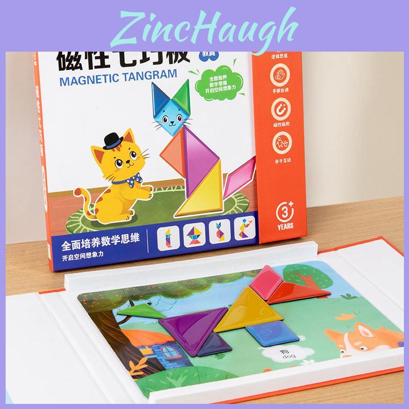 Educational Wooden Magnetic Puzzle Set With Colorful Pieces And Activity Cards For Early Education