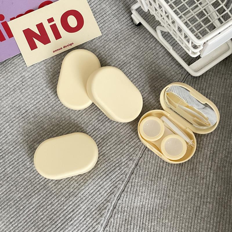Effen Kleur Meisjes Contactlenzen Box Lens Case Vrouwen Draagbare Leuke Brillenkoker Houder Ogen Care Tools Kit Set Container