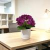 Purple Violet Artificial Plant With Plastic Base For Home Decor And Photography Props