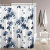 1 Piece Waterproof Floral Shower Curtain Set With Hooks - Machine Washable Polyester Fabric For Bathroom Decoration