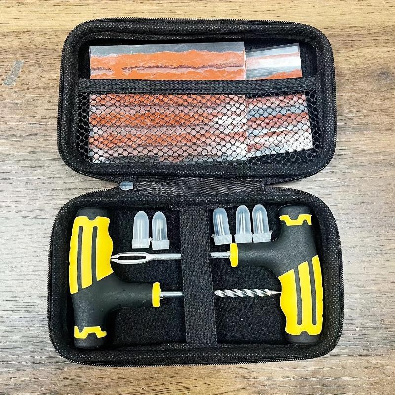 

Includes 23/24/31/53pcs car tire repair tool kit, emergency patch kit with tire patches and mixing glue,tire repair set