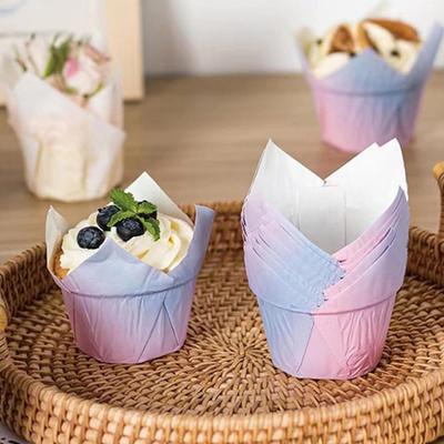 100 Stück Muffinförmchen, leichte Farbverlaufsfarben, Kuchen-Backförmchen, vielseitige Cupcake-Förmchen für Hochzeiten, Geburtstage, Partys
